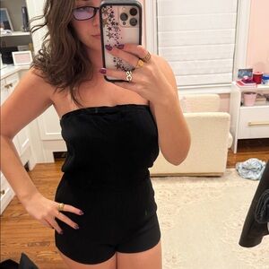 Black Strapless Romper